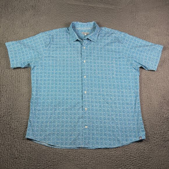 Peter Millar Shirt Mens XL Blue Fin Rays Fish Cotton Stretch Sport Crown Button - Picture 2 of 9